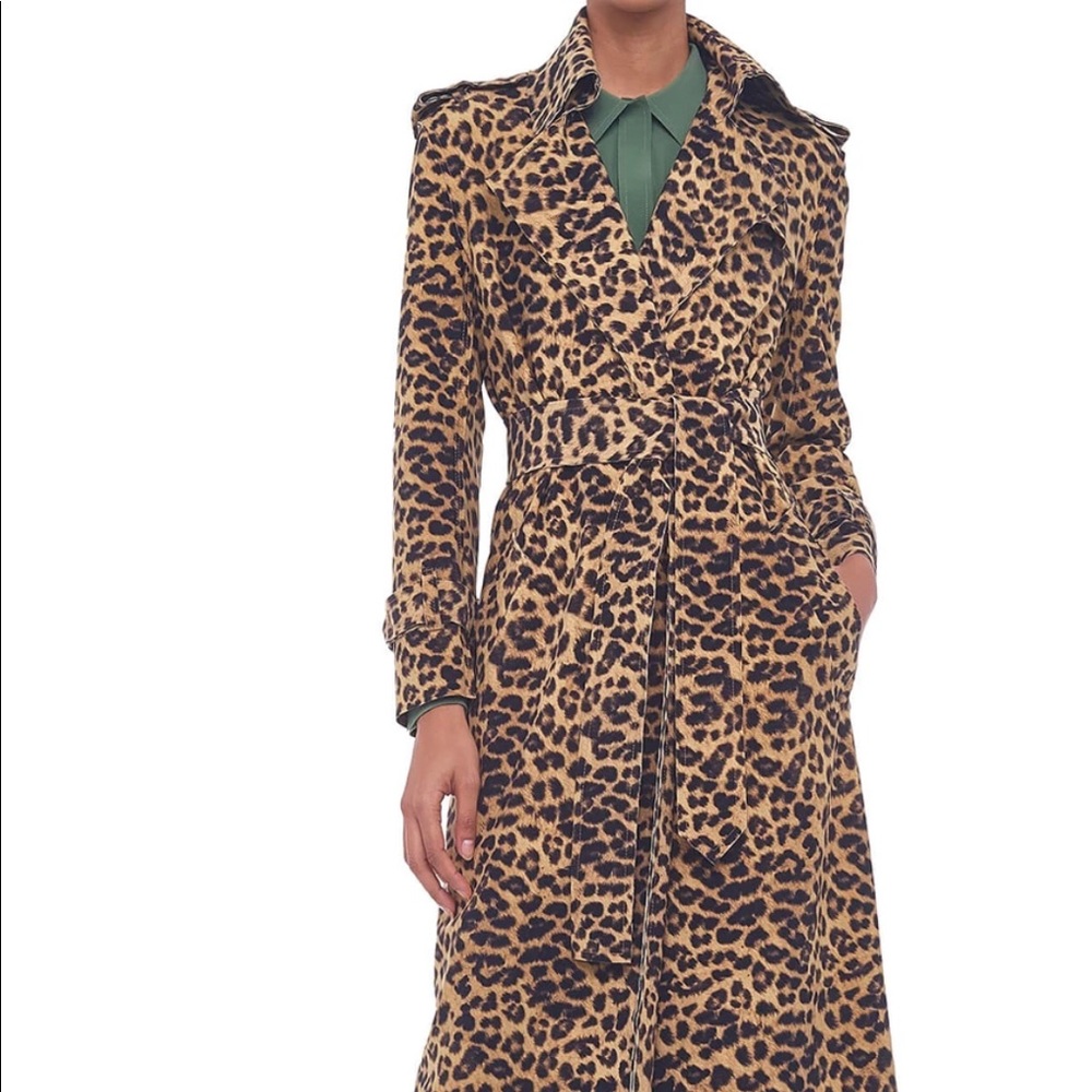 NWOT NORMA KAMALI LEOPARD WRAP TRENCH
